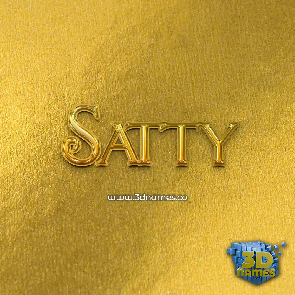satty in All Gold style - 3D name wallpaper