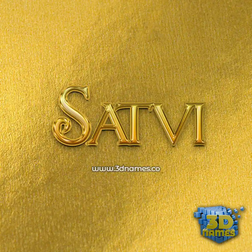 satvi in All Gold style - 3D name wallpaper