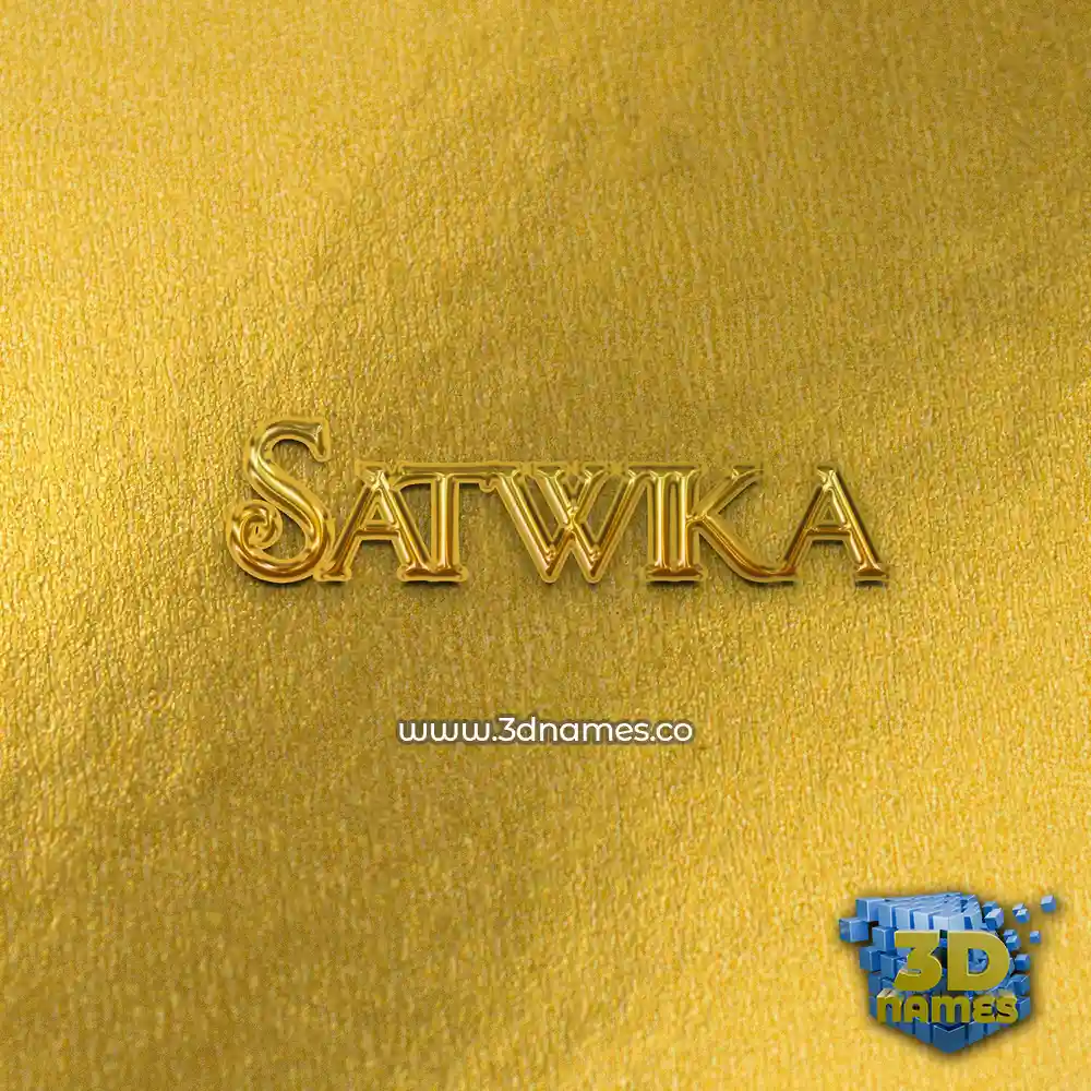 satwika in All Gold style - 3D name wallpaper