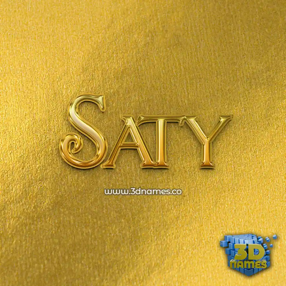 saty in All Gold style - 3D name wallpaper