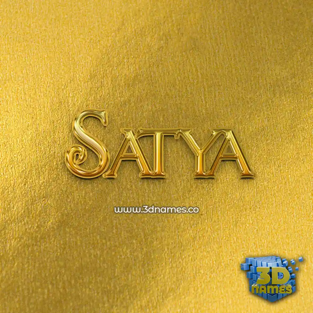 satya in All Gold style - 3D name wallpaper