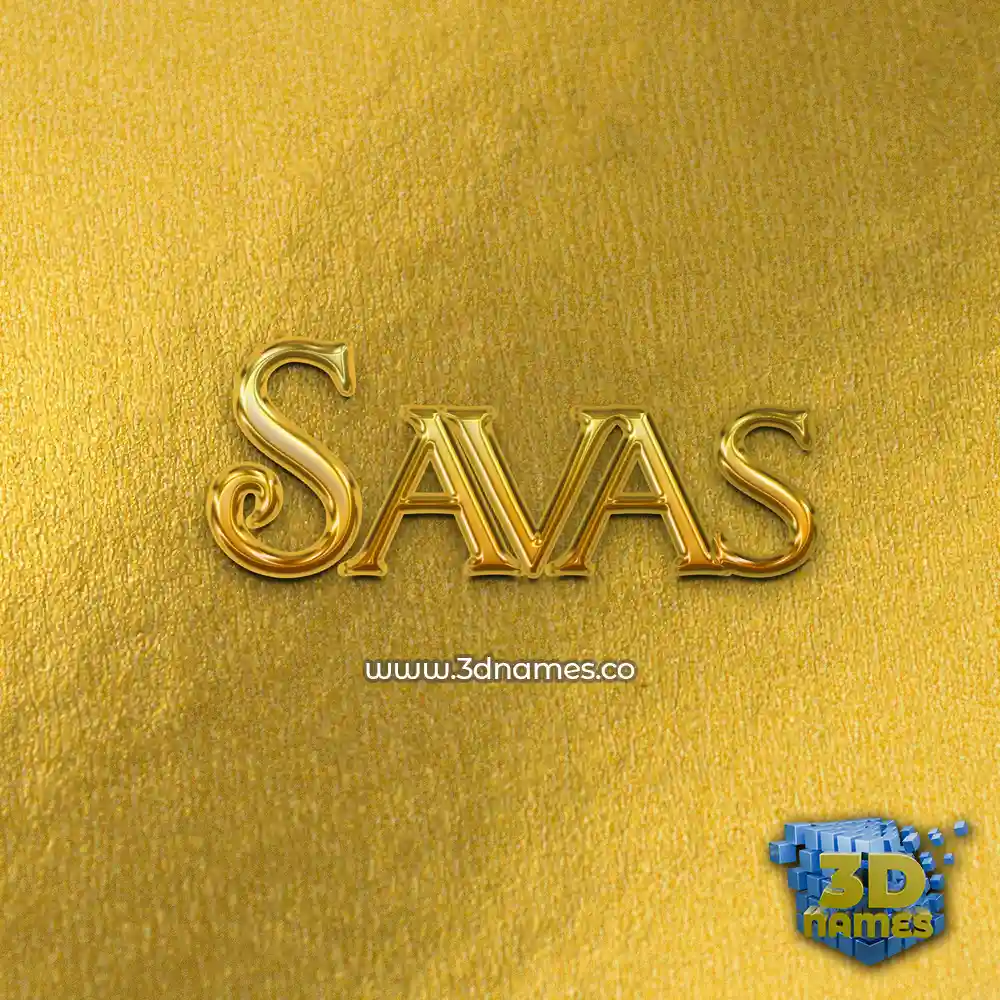 savas in All Gold style - 3D name wallpaper