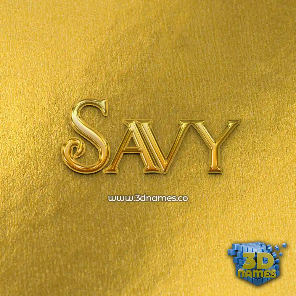 savy in All Gold style - 3D name wallpaper