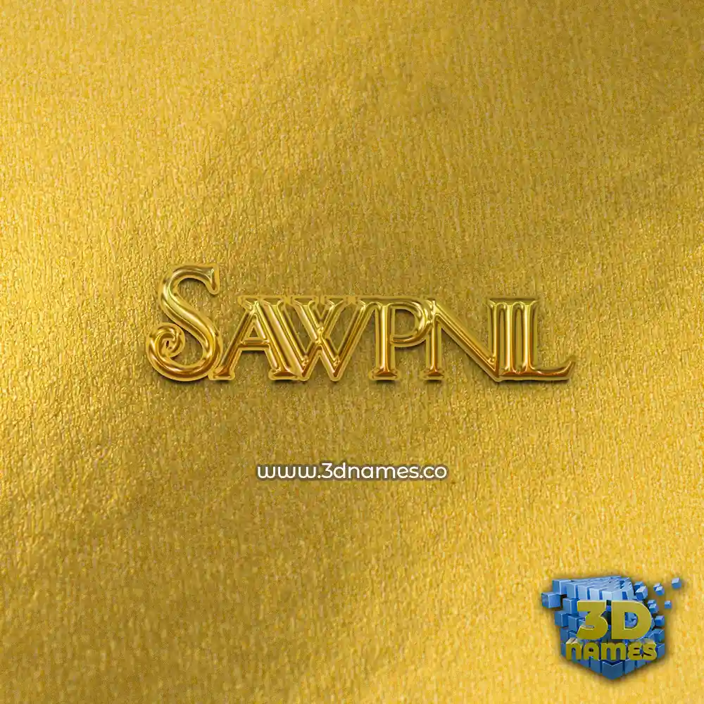 sawpnil in All Gold style - 3D name wallpaper