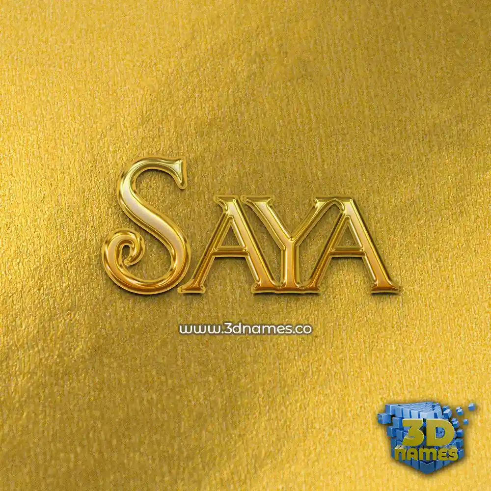 saya in All Gold style - 3D name wallpaper