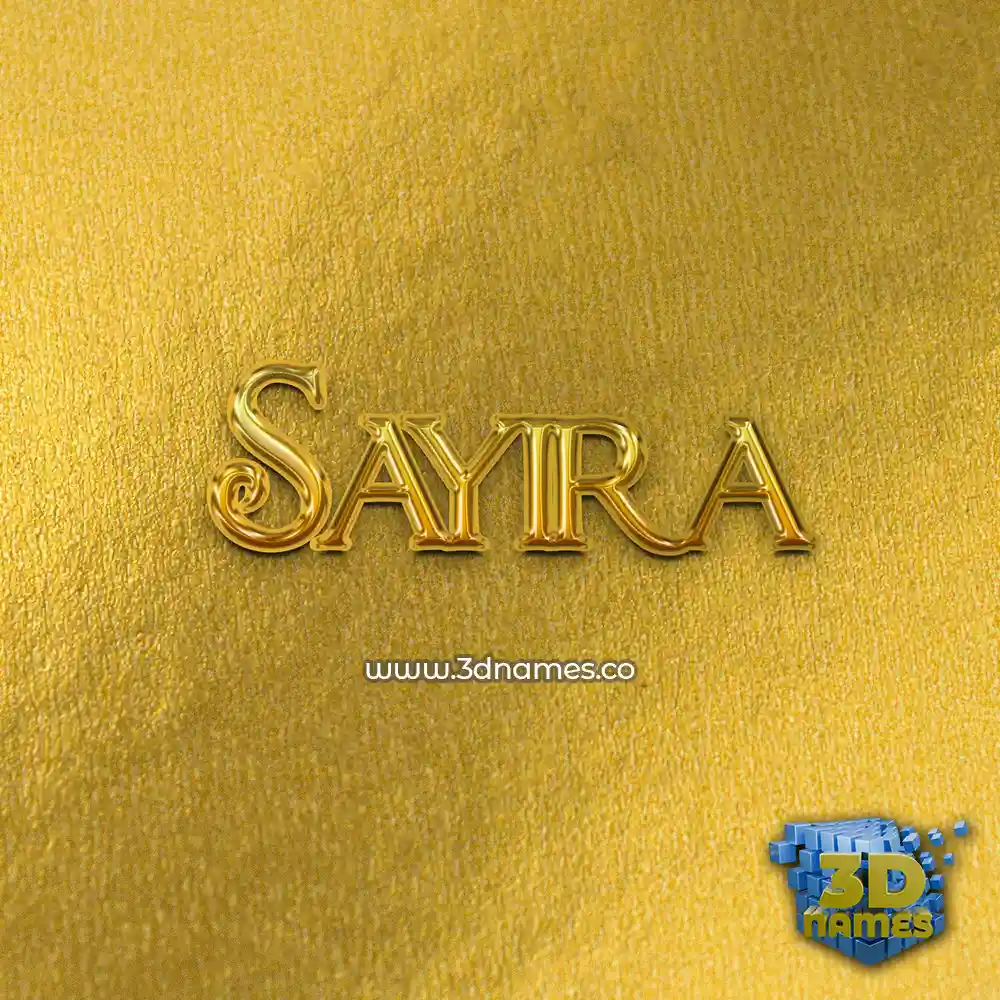 sayira in All Gold style - 3D name wallpaper