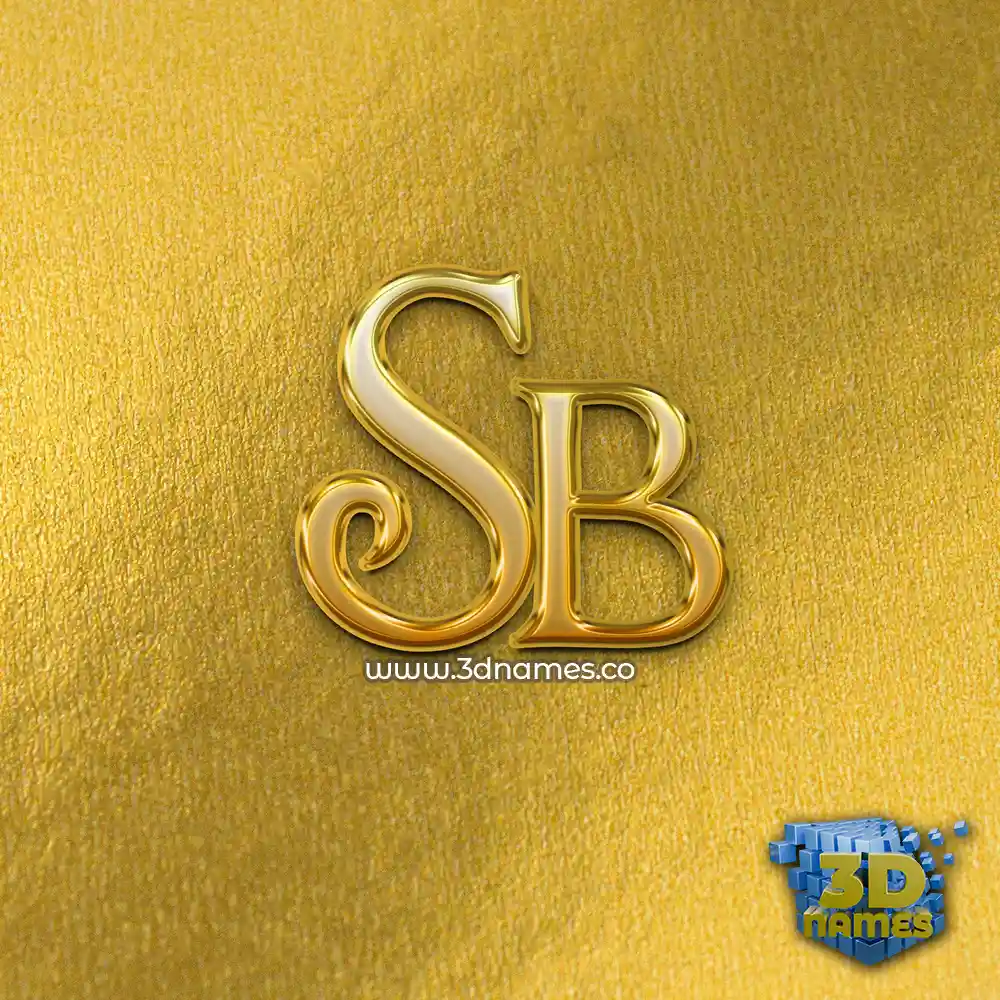 sb in All Gold style - 3D name wallpaper