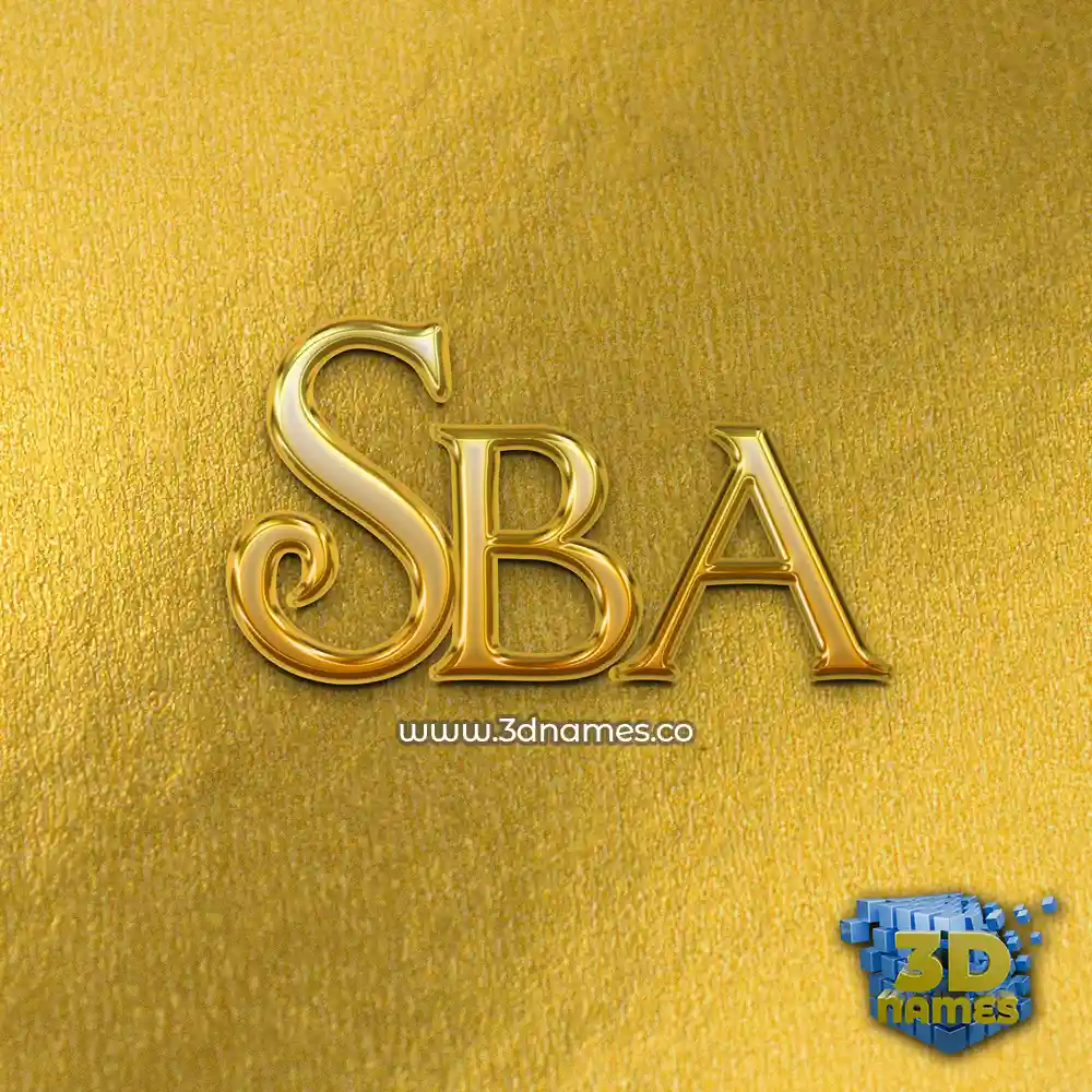 sba in All Gold style - 3D name wallpaper