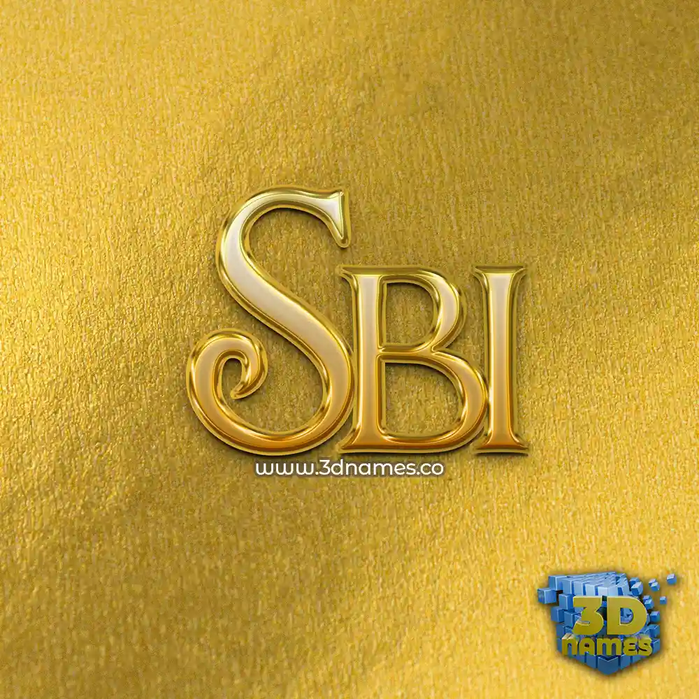 sbi in All Gold style - 3D name wallpaper