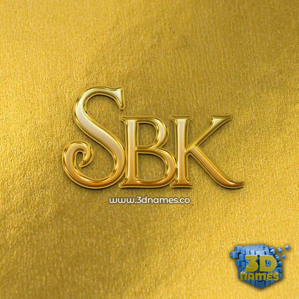 sbk in All Gold style - 3D name wallpaper