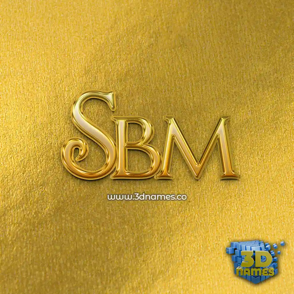 sbm in All Gold style - 3D name wallpaper