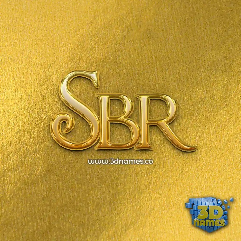 sbr in All Gold style - 3D name wallpaper