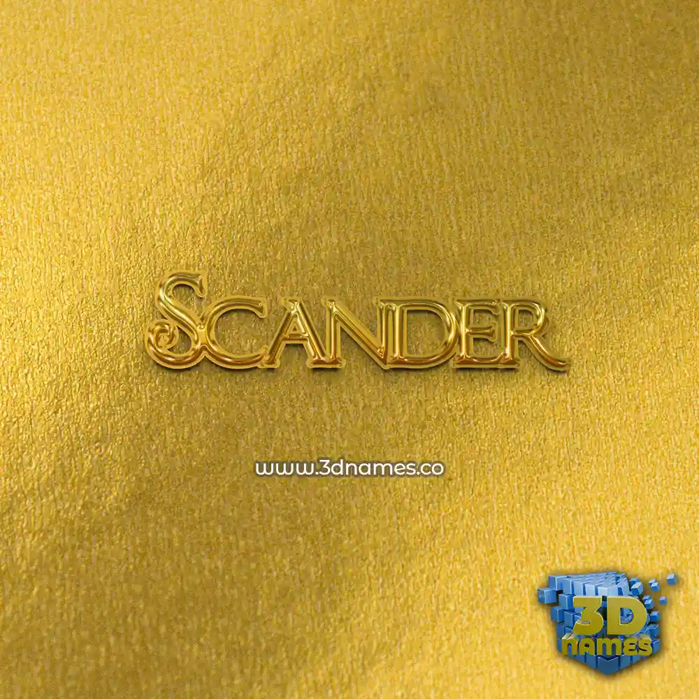 scander in All Gold style - 3D name wallpaper