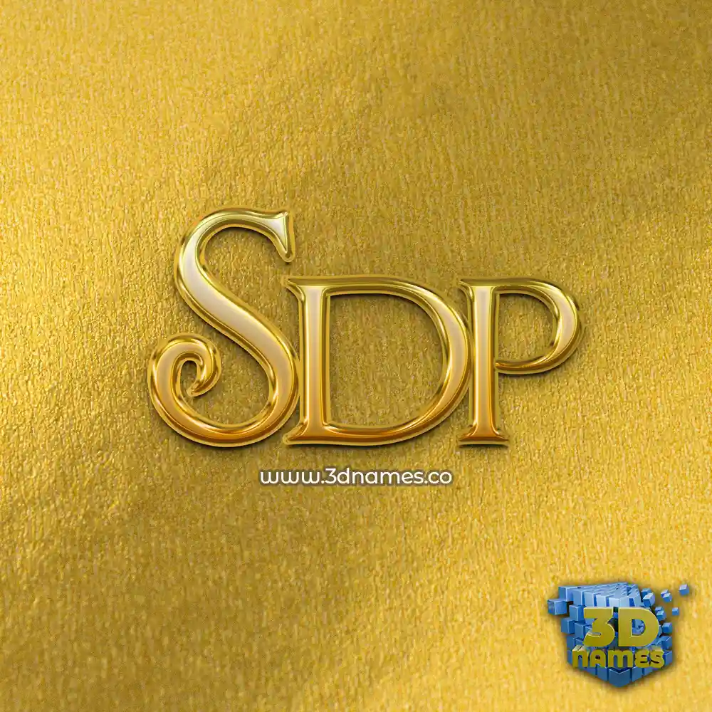 sdp in All Gold style - 3D name wallpaper