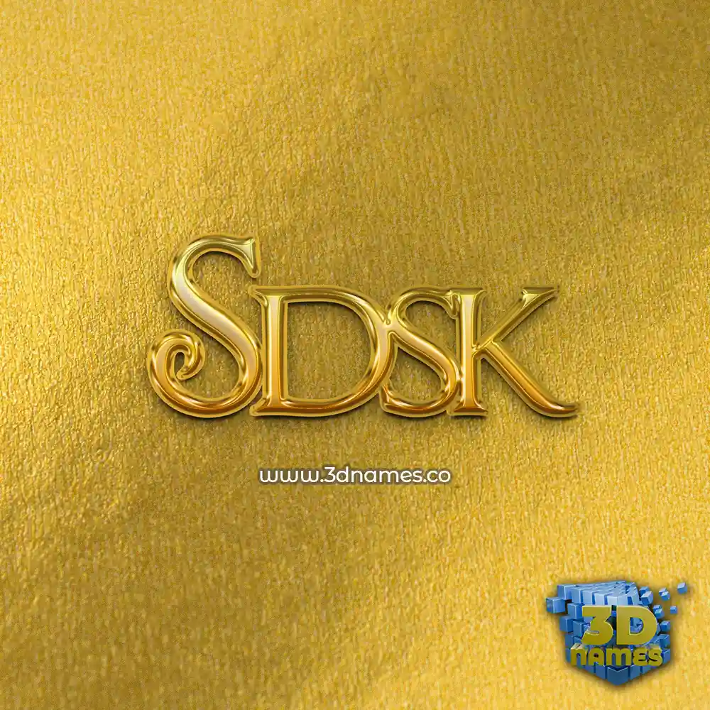 sdsk in All Gold style - 3D name wallpaper
