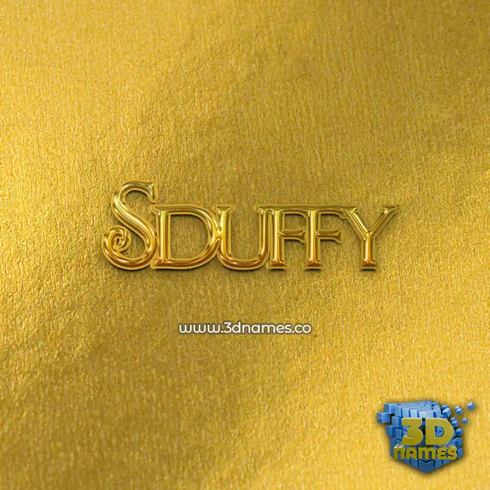 sduffy in All Gold style - 3D name wallpaper