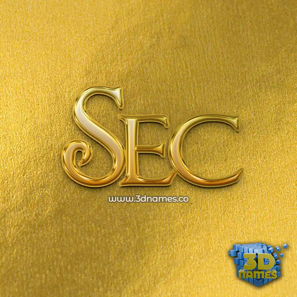 sec in All Gold style - 3D name wallpaper