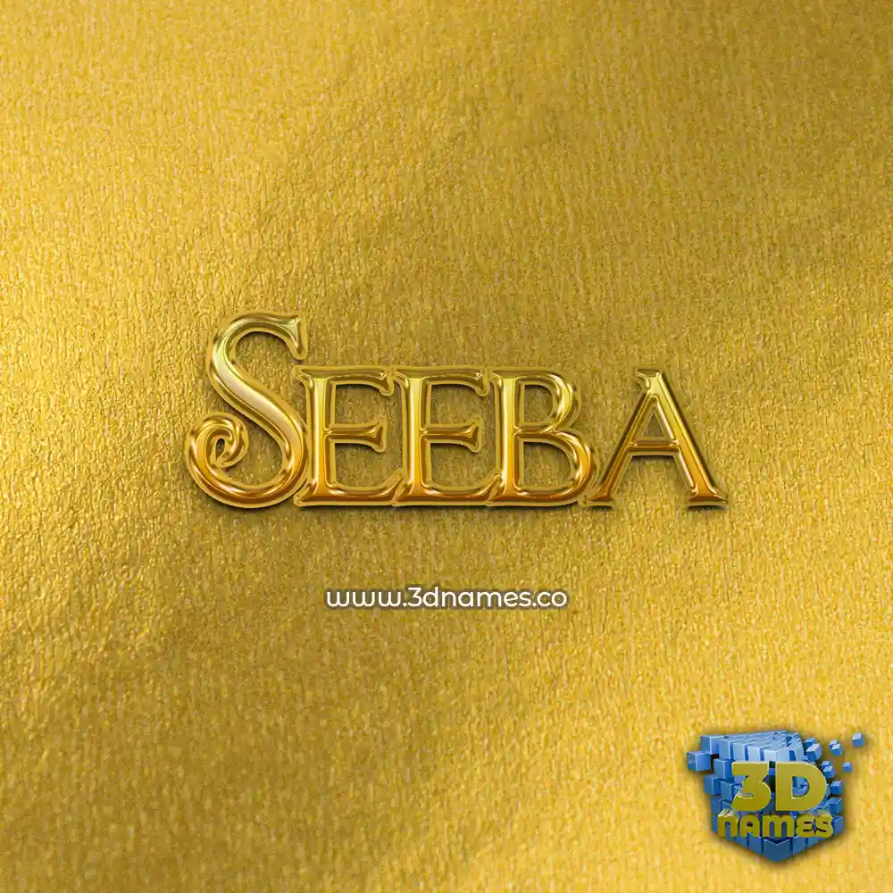 seeba in All Gold style - 3D name wallpaper