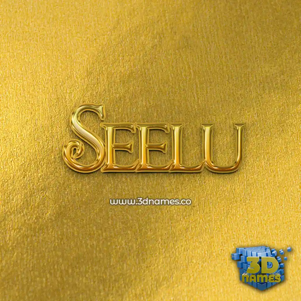 seelu in All Gold style - 3D name wallpaper