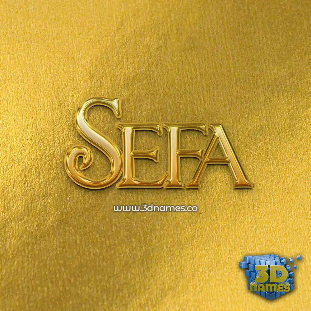 sefa in All Gold style - 3D name wallpaper