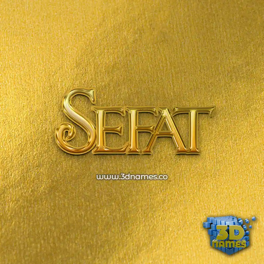 sefat in All Gold style - 3D name wallpaper