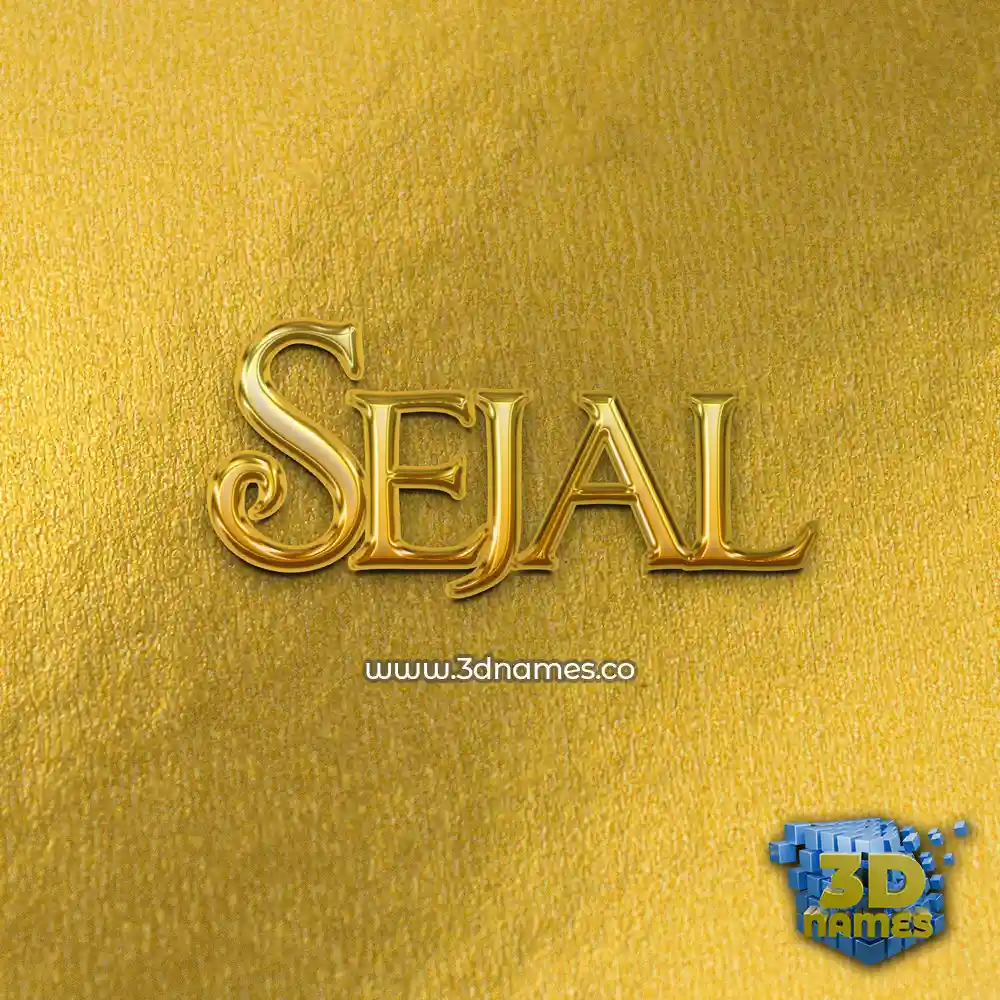 sejal in All Gold style - 3D name wallpaper