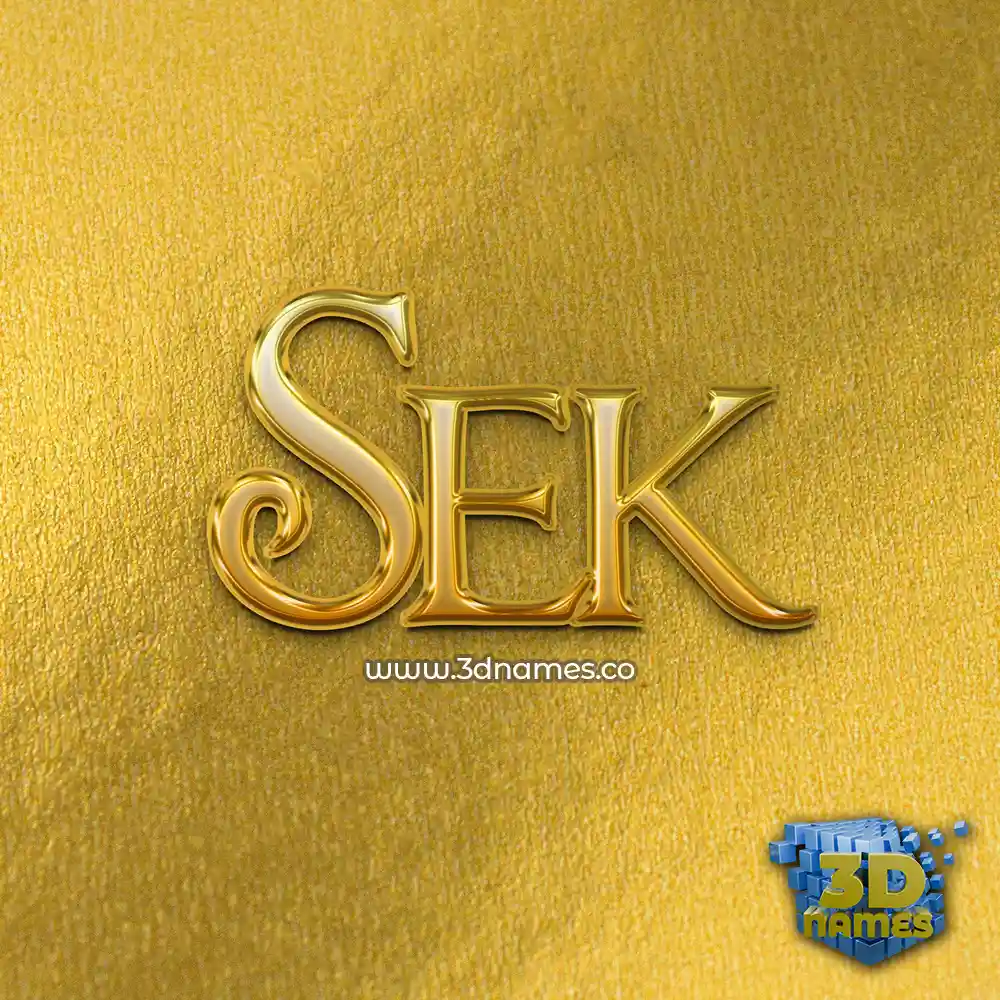sek in All Gold style - 3D name wallpaper