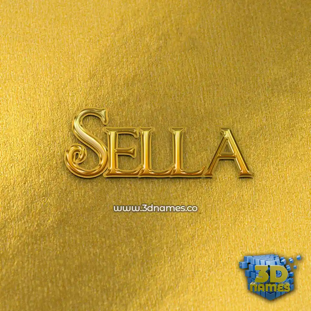 sella in All Gold style - 3D name wallpaper