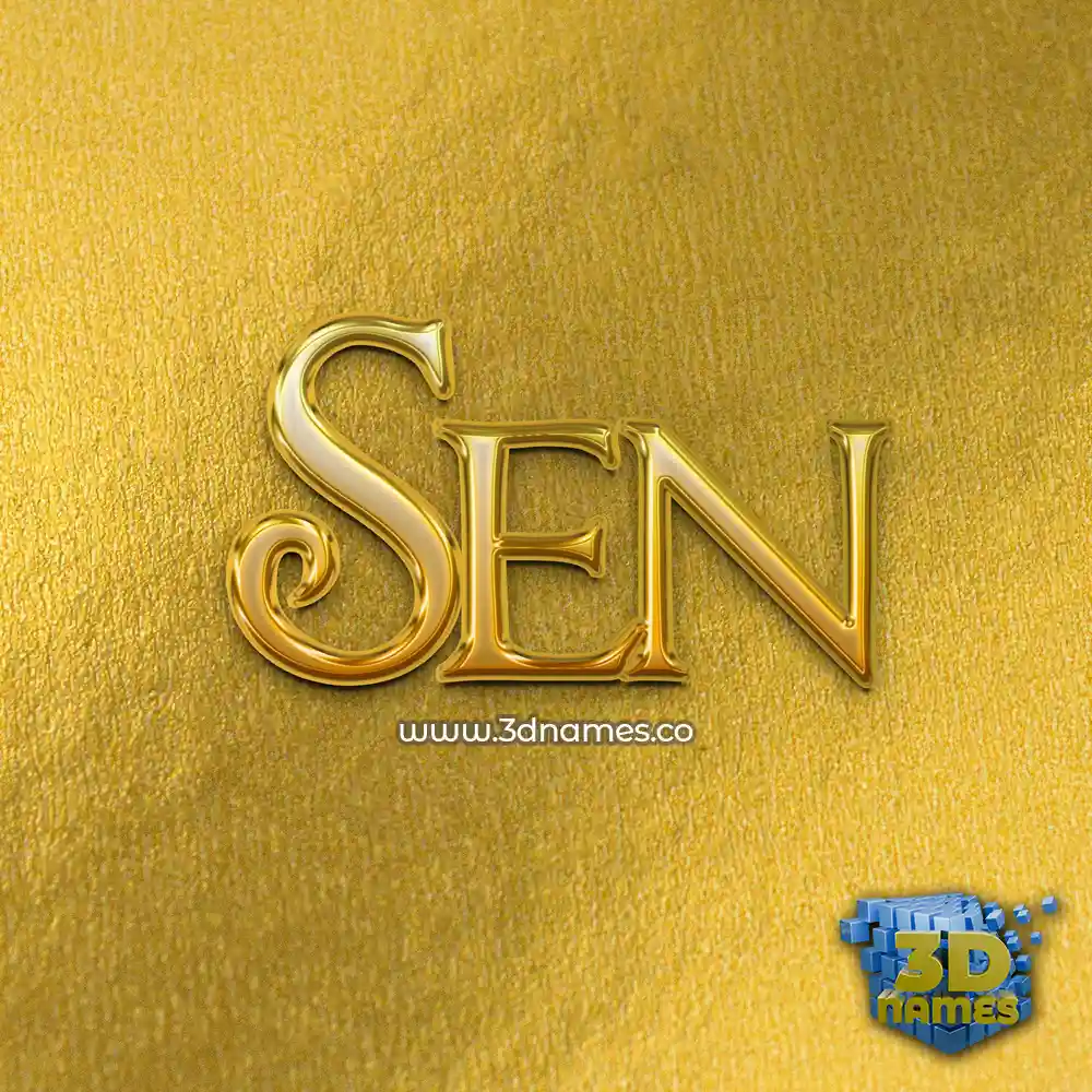 sen in All Gold style - 3D name wallpaper