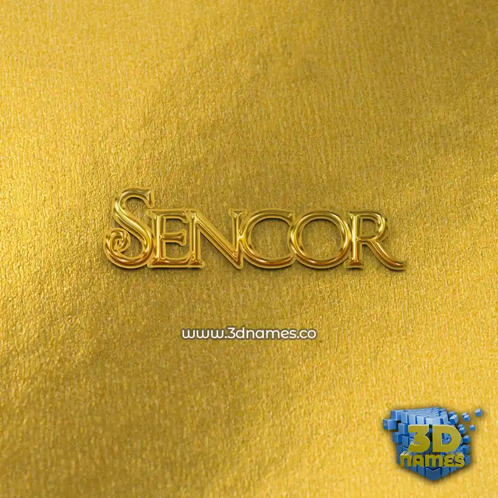 sencor in All Gold style - 3D name wallpaper