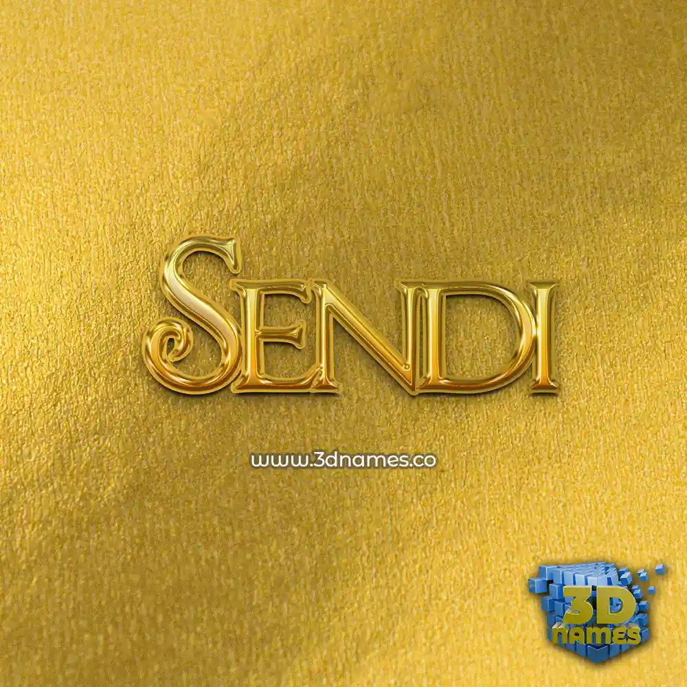sendi in All Gold style - 3D name wallpaper