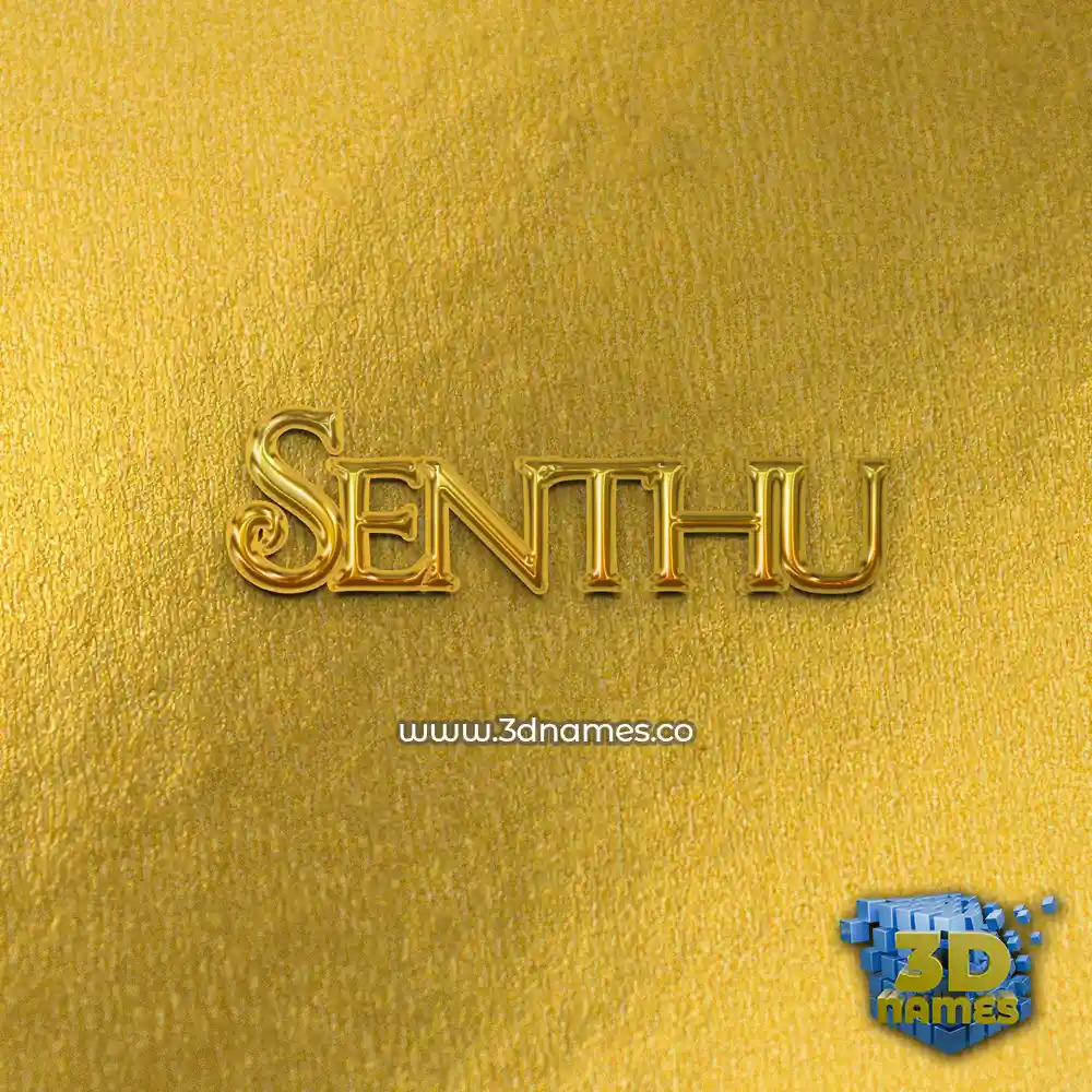 senthu in All Gold style - 3D name wallpaper