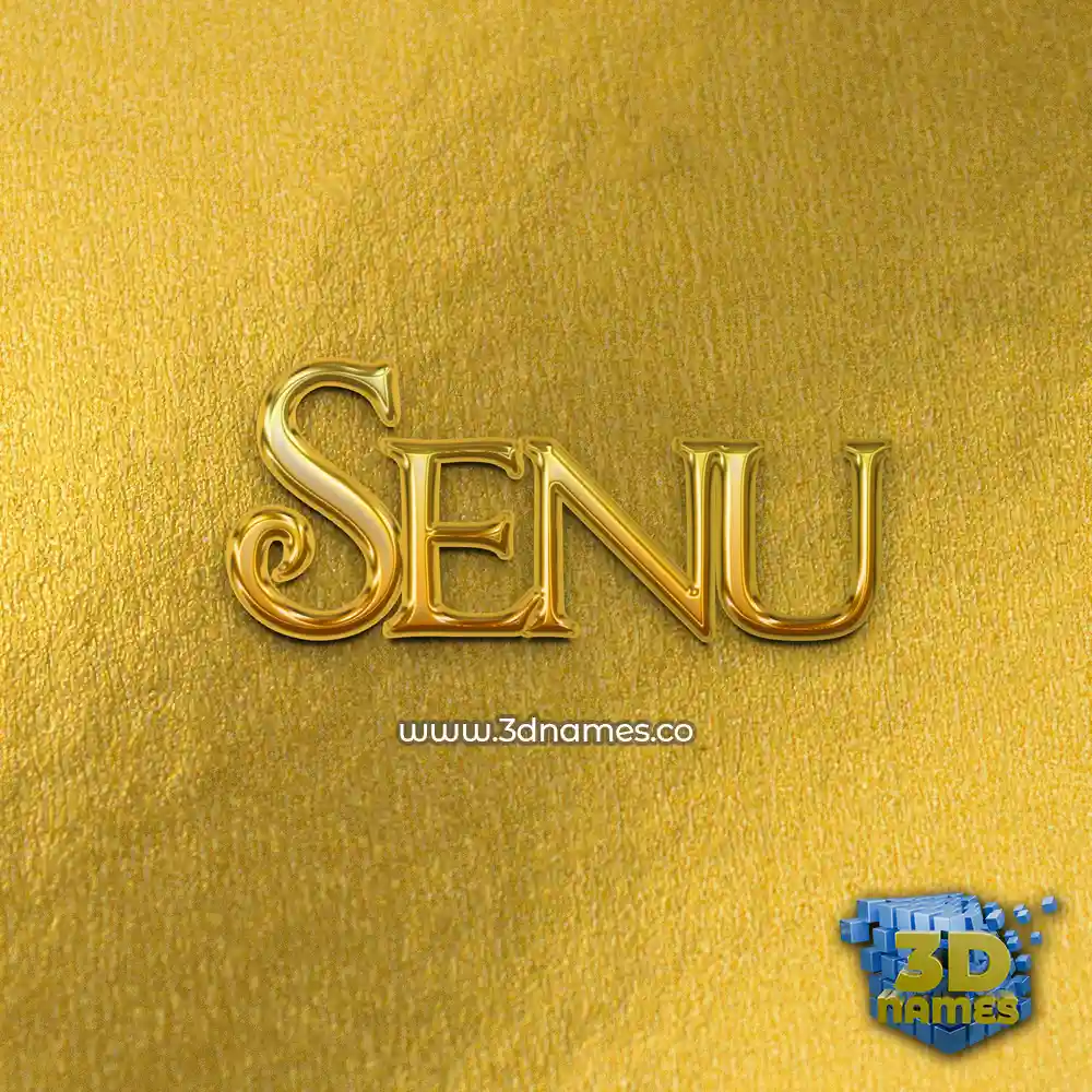senu in All Gold style - 3D name wallpaper