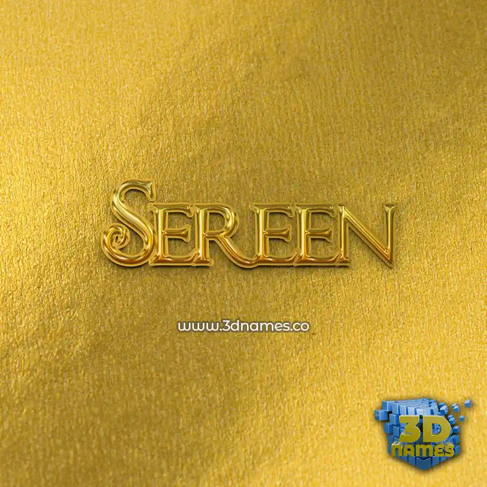 sereen in All Gold style - 3D name wallpaper