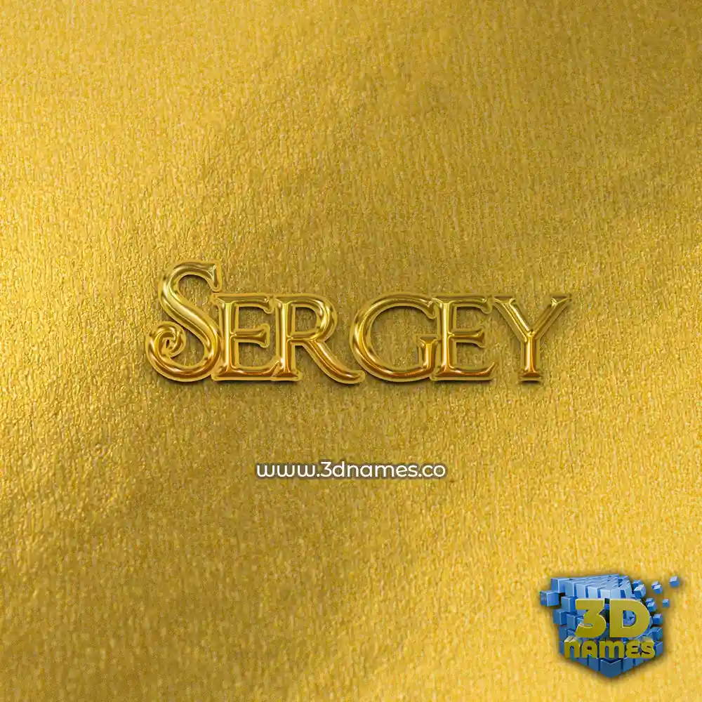 sergey in All Gold style - 3D name wallpaper