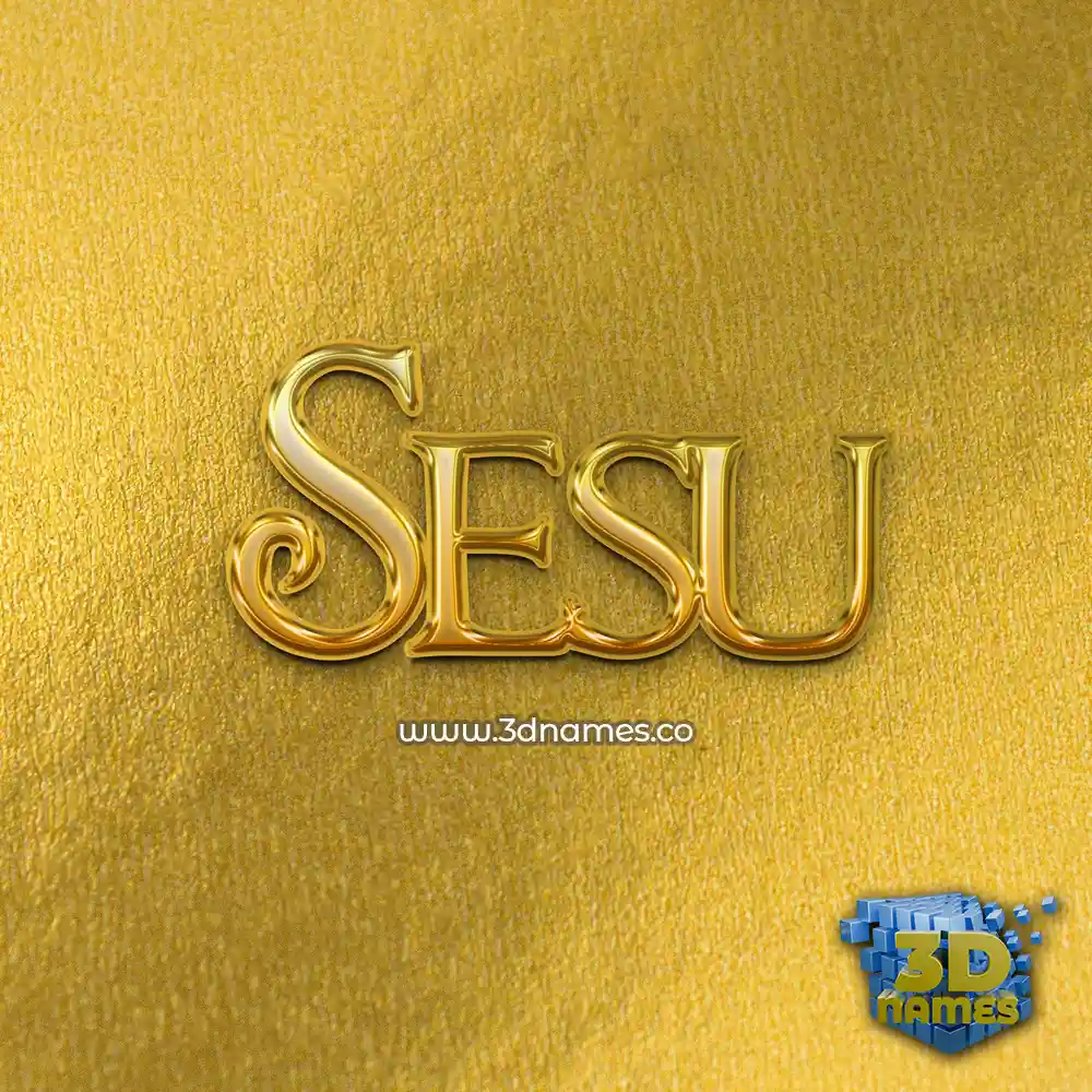 sesu in All Gold style - 3D name wallpaper