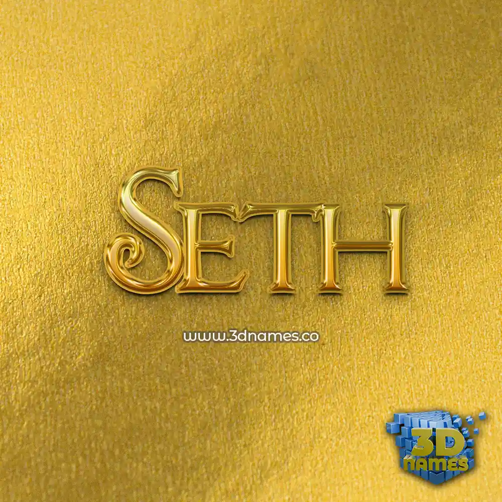 seth in All Gold style - 3D name wallpaper