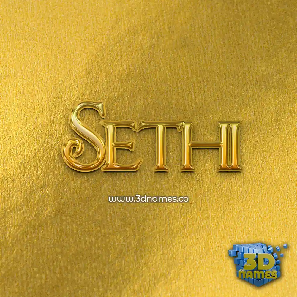 sethi in All Gold style - 3D name wallpaper