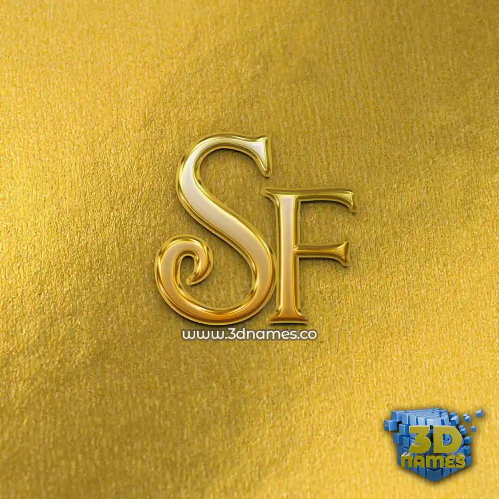 sf in All Gold style - 3D name wallpaper