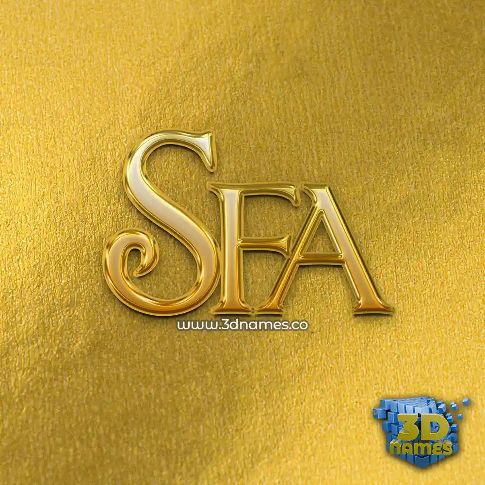 sfa in All Gold style - 3D name wallpaper