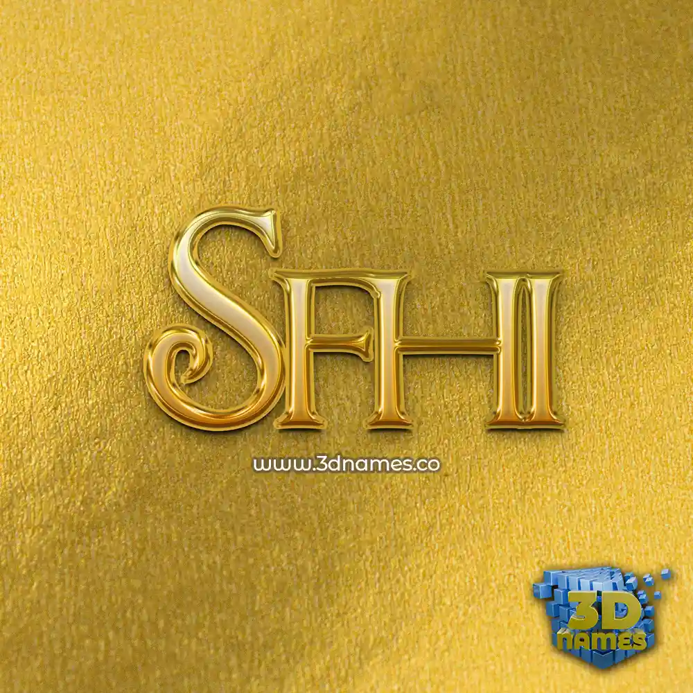 sfhi in All Gold style - 3D name wallpaper