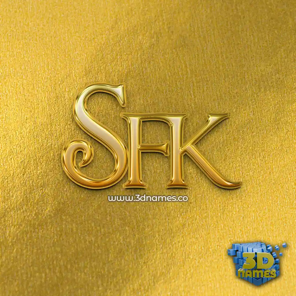 sfk in All Gold style - 3D name wallpaper