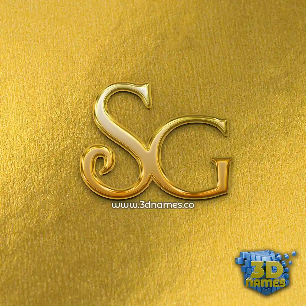 sg in All Gold style - 3D name wallpaper