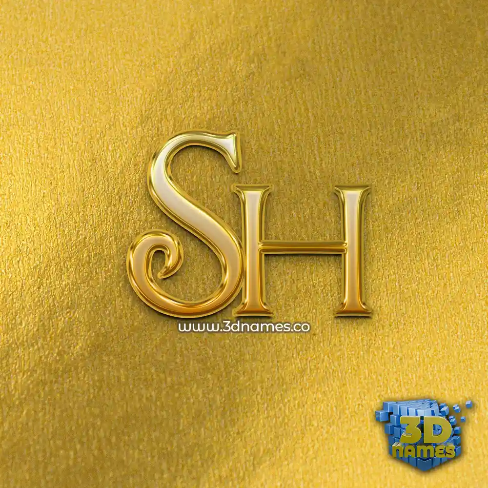 sh in All Gold style - 3D name wallpaper
