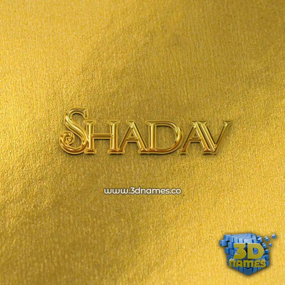 shadav in All Gold style - 3D name wallpaper