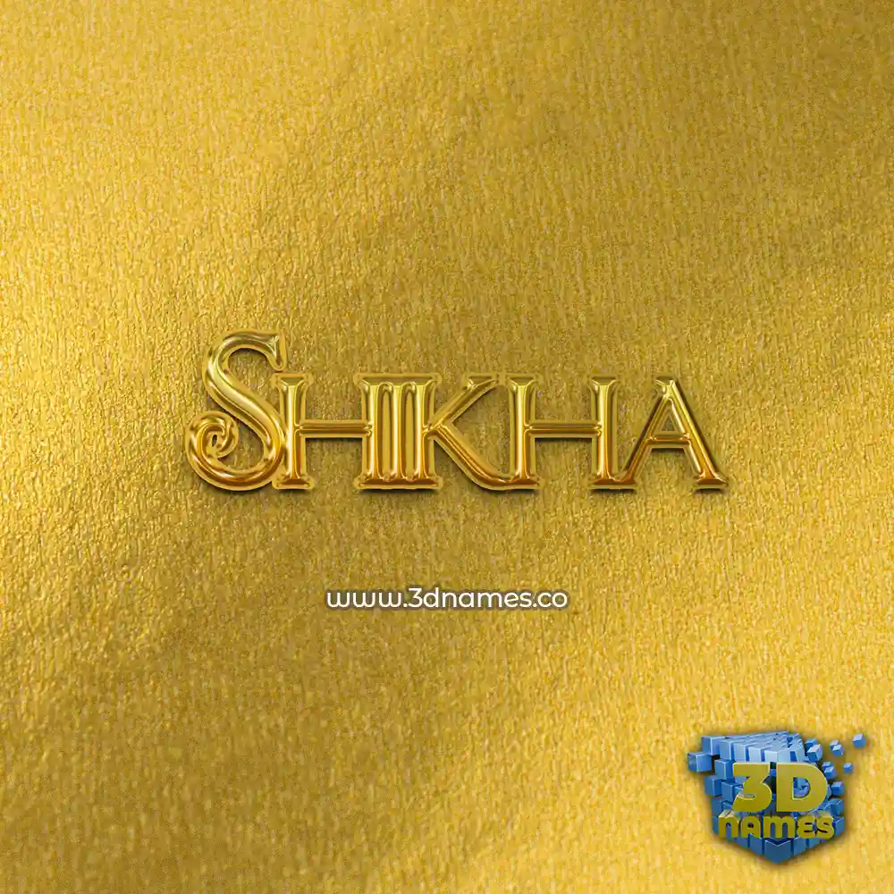 shikha in All Gold style - 3D name wallpaper