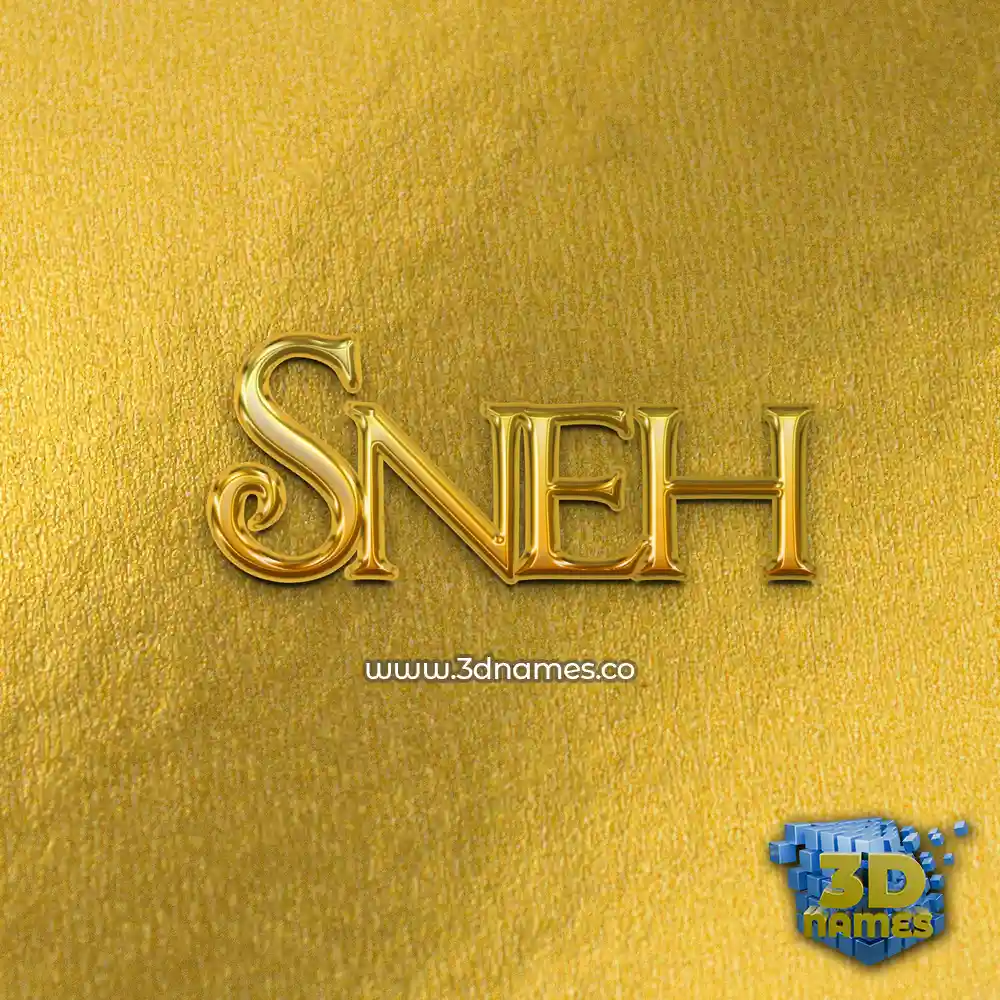 sneh in All Gold style - 3D name wallpaper