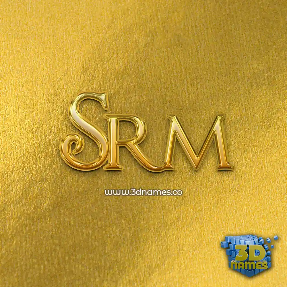 srm in All Gold style - 3D name wallpaper