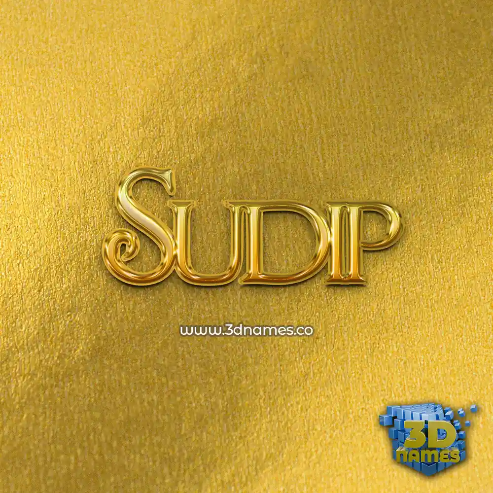 sudip in All Gold style - 3D name wallpaper