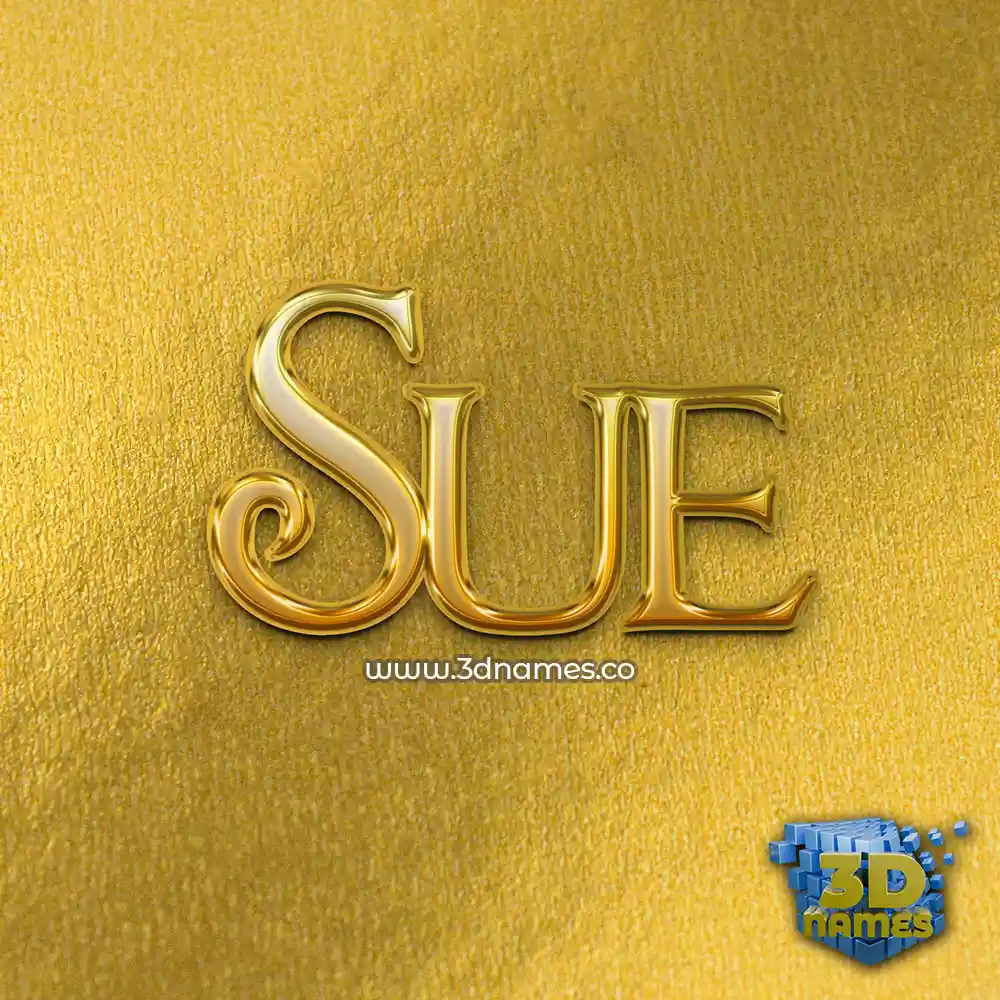 sue in All Gold style - 3D name wallpaper